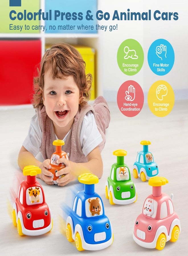 ألعاب سيارات TooyBing Press and Go للأطفال الصغار من عمر 1-3 سنوات، مجموعة من 6 سيارات حيوانات للأطفال من عمر سنة إلى سنتين، ألعاب سيارات تعمل بالاحتكاك للأطفال الرضع من عمر 12-18 شهرًا، هدايا عيد الميلاد الأول للأولاد والبنات - Image 5